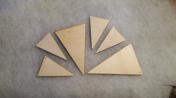Triangle 9 cm Two holes Bunting Laser Cut MDF Craft Blanks Embellishment