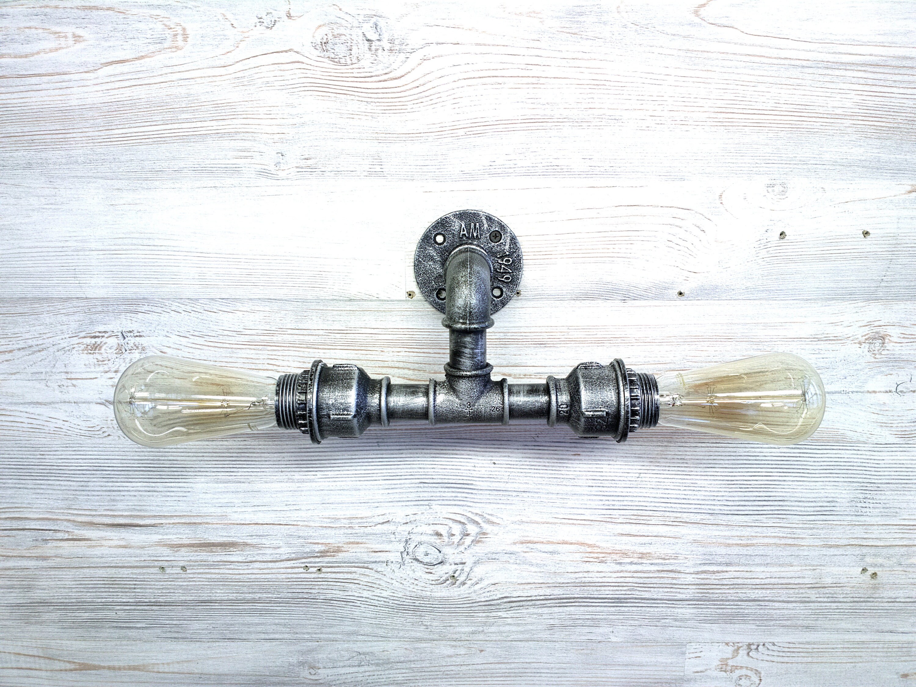 Industrial pipe light fixture / bathroom vanity lighting / Etsy
