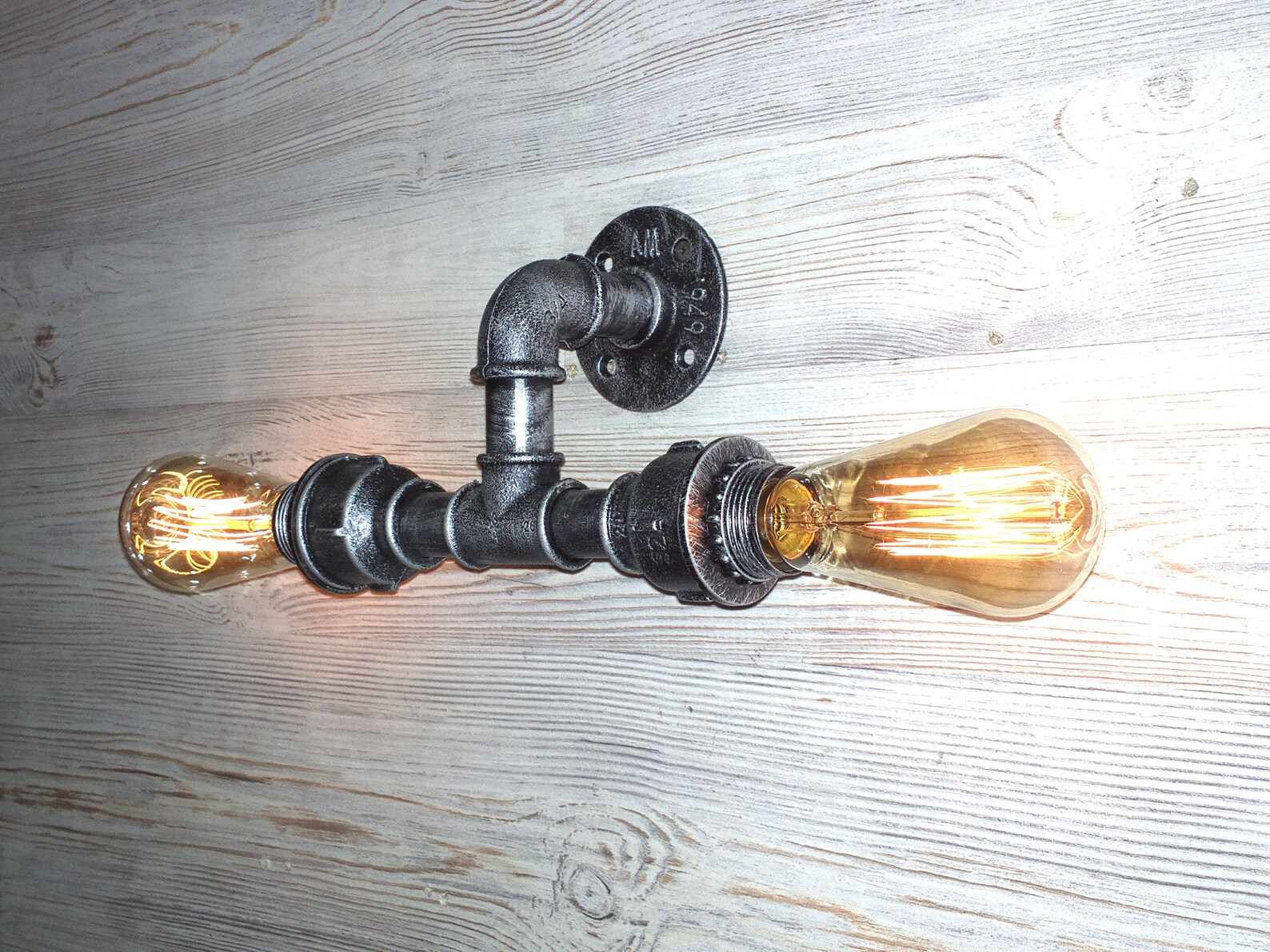 Industrial pipe light fixture / bathroom vanity lighting / Etsy