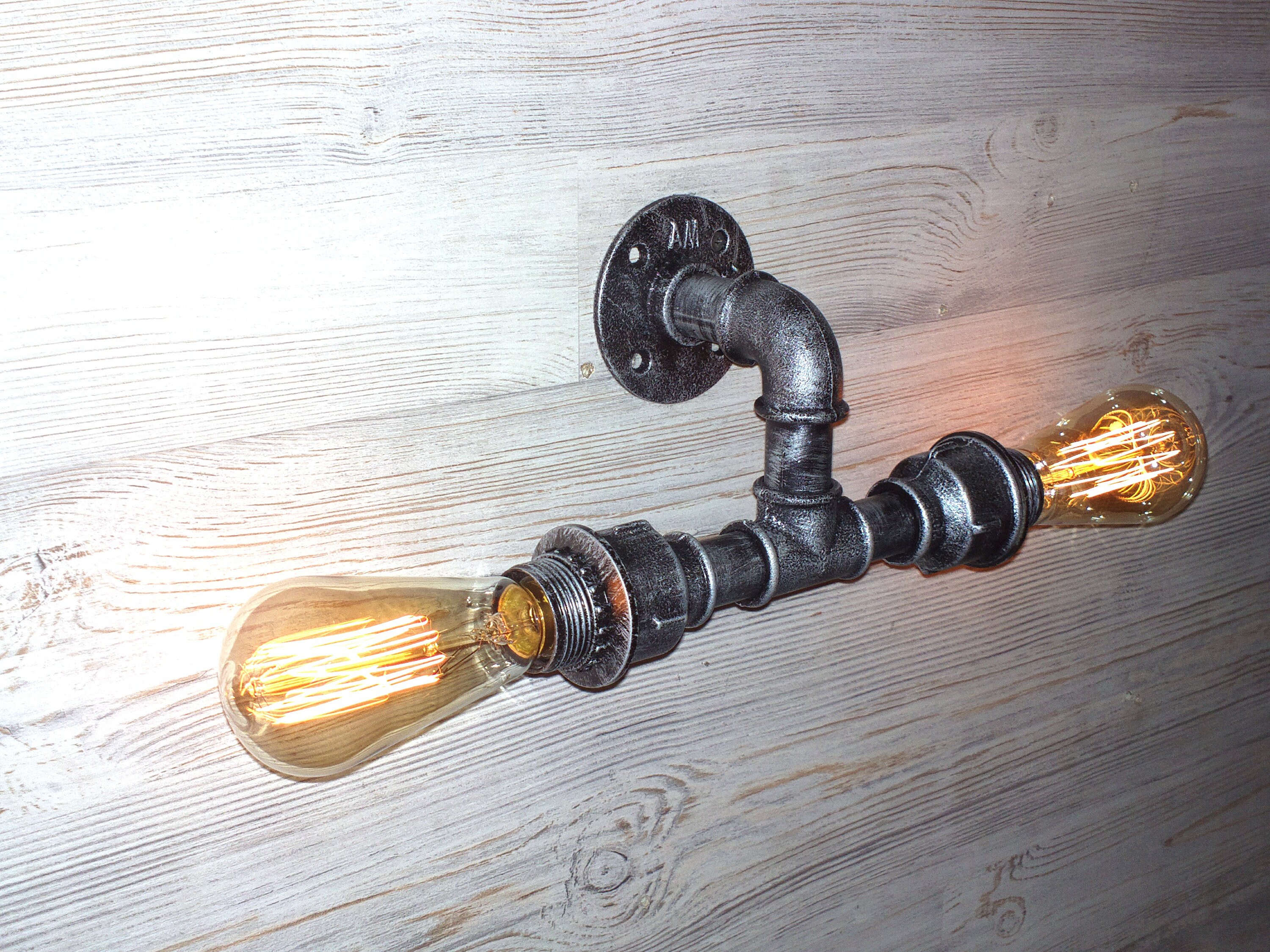 Industrial pipe light fixture / bathroom vanity lighting / Etsy
