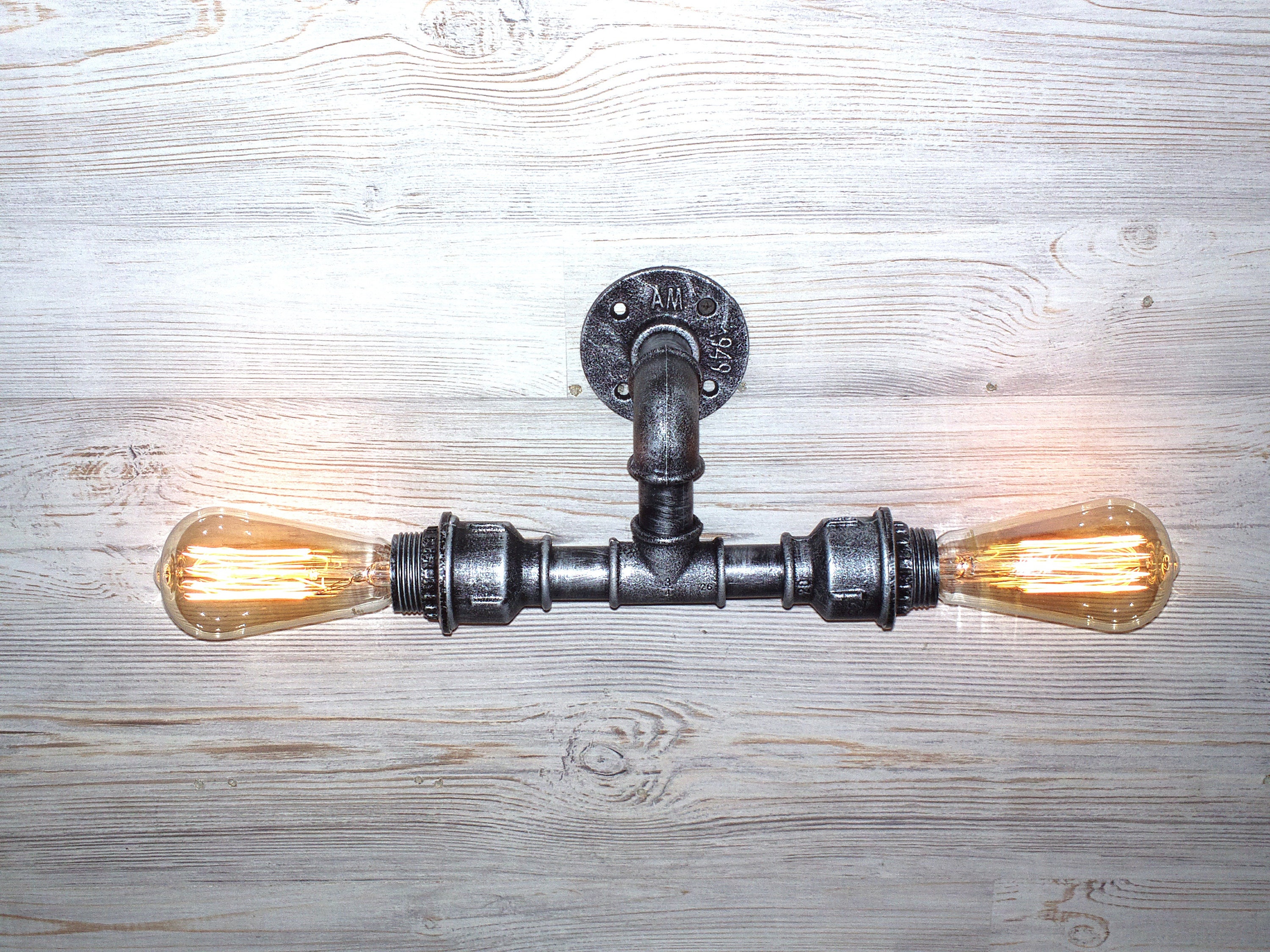 Industrial pipe light fixture / bathroom vanity lighting / Etsy
