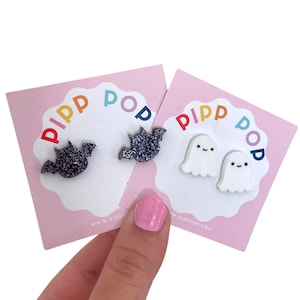 Halloween Stud Earrings | Halloween Earrings | Spooky Earrings | Bat Earrings | Pumpkin Earrings | Ghost Earrings