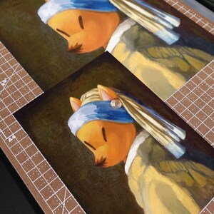 Photo showing the 5x7 and 8x10 versions of the art print side by side