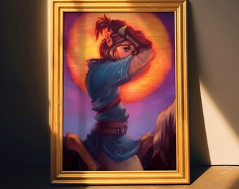 Breath of the Wild: Hero's Pause Art Print | Legend of Zelda-Inspired Game Artwork | Matte or Metallic Print