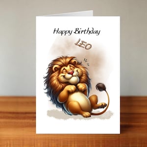 Leo Star Sign Birthday Card - Leo the Lion Horoscope July August Astrology Greeting, Unique Zodiac Gift
