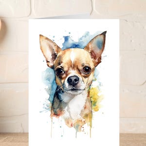 Adorable carte de voeux chihuahua pour les amoureux des chiens - anniversaire, merci, toutes les occasions