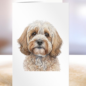 Biglietto Cockapoo per tutte le occasioni, biglietto di compleanno Cockapoo, biglietto A5 con Cockapoo, biglietto per amanti dei cani, biglietto per lei e per lui