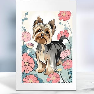 Carte du Yorkshire Terrier pour toutes les occasions, carte pour les amoureux du Yorkie, anniversaire du Yorkie, carte de remerciement du Yorkshire Terrier