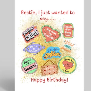 Il mio biglietto di compleanno della migliore amica - Il mio compagno, il mio posto felice, il mio complice, la mia anima gemella, biglietto di compleanno divertente - biglietto personalizzato