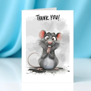 Niedliche und lustige Maus Dankes-Karte für jedes Alter, Mäuse-Illustrations-Karte für Tierärzte, danke von den Haustier-Mäusen