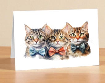 1 X Greeting Card Grey British Shorthair Cat Kitten - Blank Birthday Celebration Anniversary #45244 - View #3