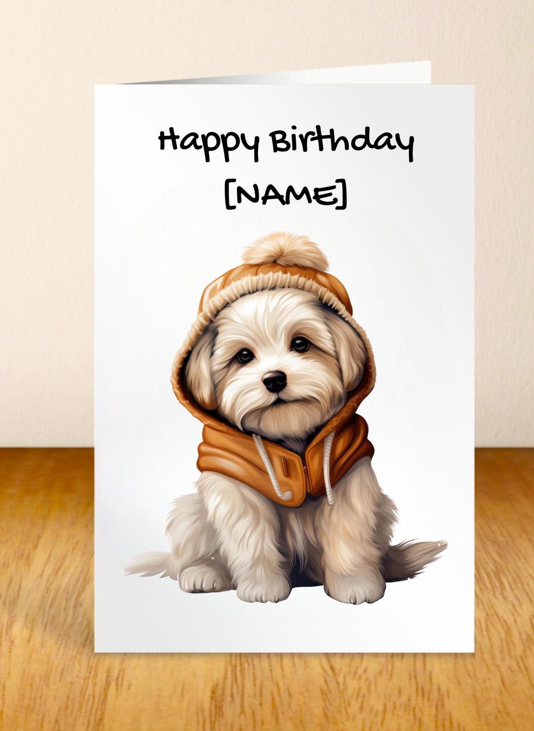 Maltese Dog Birthday Card, Card With Maltese Dog, Card for Small Dog ...