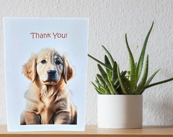 Thank You Card with Golden Retriever, Card to say Thanks, Thanks Card, Teacher Card, Mentor Card, Appreciation Card, Dog Thank You