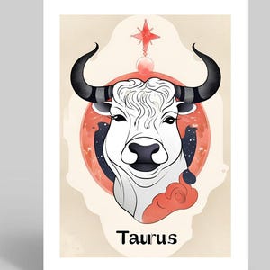 Cartão do signo de touro, cartão de aniversário de touro, horóscopo de aniversário, cartão de aniversário de abril e maio, cartão de aniversário de astrologia