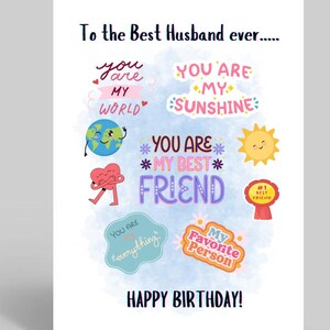 Carte d'anniversaire au meilleur mari de tous les temps, carte de mari, carte pour mari merveilleux, carte pour mari, mon mari