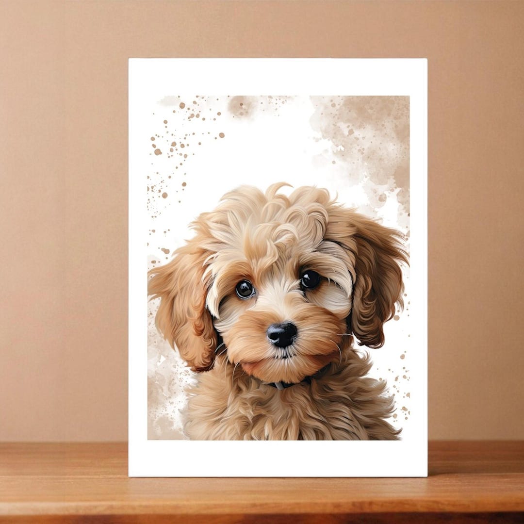 Cavapoo Dog Birthday Card: Blank Inside for Personalization - Etsy