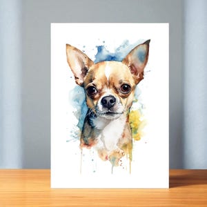 Chihuahua Greetings Card Blank Inside, Birthday Thank You Note for Small Dog Lovers, Cute Chihuahua Celebrations