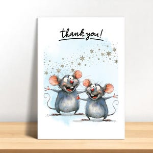 Niedliche und lustige Maus Dankes-Karte für jedes Alter, Mäuse-Illustrations-Karte für Tierärzte, danke von den Haustier-Mäusen