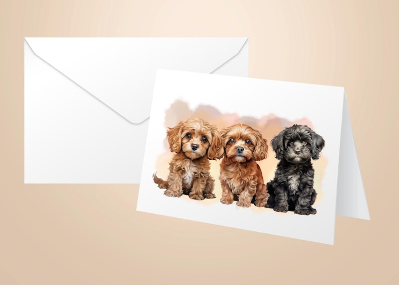 Cavapoo Dog Card – Puppy Greetings for Dog Lovers, Pet Owner Gift ...