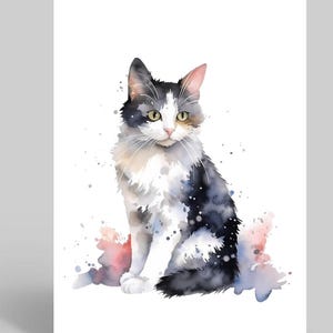 Jolie carte de voeux chaton, cadeaux pour amoureux des chats, carte d'anniversaire chat pelucheux, carte de remerciement, carte vierge avec illustration de chat