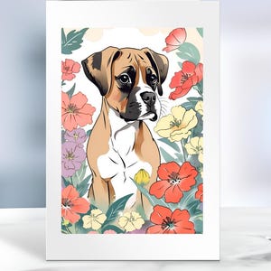 Carte chien boxer pour toutes les occasions, carte pour les amateurs de chiens boxer, carte chiot boxer, carte d'anniversaire boxer, carte avec chien boxer