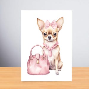 Freche Chihuahua-Geburtstagskarte für Mädchen & Frauen - Niedliche rosa Hundeliebhaber-Grußkarte für ihre Feier