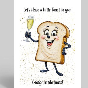 Carte de félicitations pour une nouvelle maison ou une réussite à un examen, carte de félicitations amusante, bravo, portons un toast