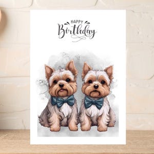 Yorkshire Terrier Birthday Greetings Card for Dog Lovers, Yorkie Dog Lover Card, For Friends and Family