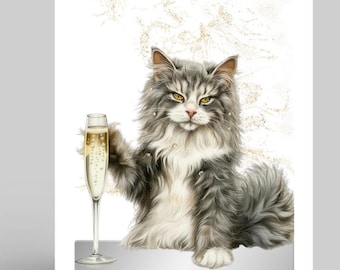 Cat Lover Greeting Card – Birthday, Congratulations, Anniversary Card, Celebration Greeting Card for Cat Owners, Cat Card