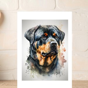 Rottweiler Hund Karte, Hund Geburtstagskarte, Rottie Lover Karte, Geburtstagskarte mit Rottweiler Illustration
