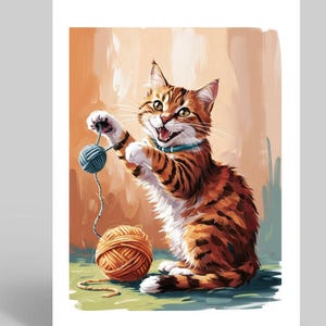 Carte de voeux chat roux, cadeaux pour amoureux des chats, carte d'anniversaire chat roux, carte de remerciement