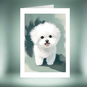 Bichon Frise Card – Dog Lover Card, Bichon Birthday Card, Thank You, Best Wishes