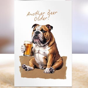 Englische Bulldogge Geburtstagskarte für Männer, Karte für Bruder, Britische Bulldogge Karte, Bulldoggen-Liebhaberkarte, Neffe Geburtstag, Mann Geburtstag