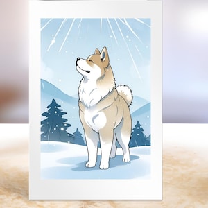 Carte de chien Akita, carte d'anniversaire d'Akita, carte A5 avec Akita, carte pour frère, carte pour homme, amateurs d'Akita Husky