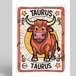 Astrologische Geburtstagskarte für April, Mai mit Stier Sternzeichen, Stier Sternzeichen
