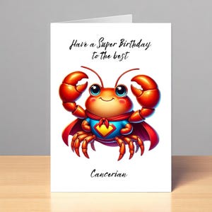 Carte du zodiaque signe astrologique Cancer, carte d'anniversaire Cancer, anniversaire horoscope, carte d'anniversaire juin juillet, carte d'anniversaire astrologie