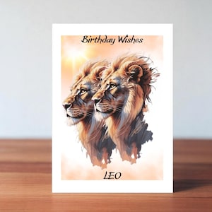 Leo Zodiac Birthday Card: Lion Astrology Greeting