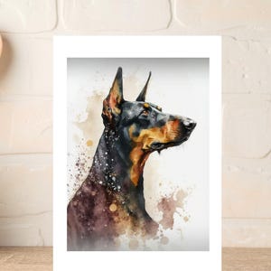 Dobermann hondenwenskaart, Pinscher Card Notelet Card, Black and Tan Dog, voor trimmers, dierenartsen en liefhebbers van rassen