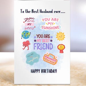 Carte d'anniversaire au meilleur mari de tous les temps, carte de mari, carte pour mari merveilleux, carte pour mari, mon mari