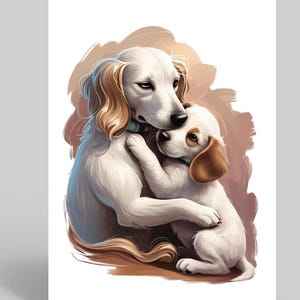 Biglietto di auguri di compleanno per cani, biglietto per amanti degli animali, biglietto di auguri vuoto con mamma e cucciolo, biglietto per amanti dei cani di tutte le età
