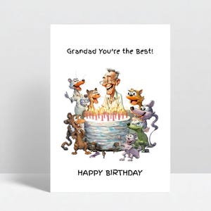 Grandad Birthday Card, Birthday Wishes for a Very Special Grandfather, Grandpa Wishes, Animal Lover Greetings