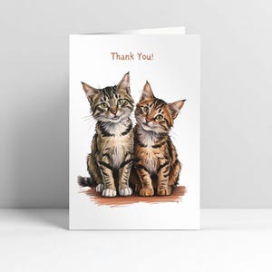 Carte de remerciement chat, carte de garde de chat, carte de remerciement vétérinaire, carte prenant soin du chat, carte pour dire merci à un ami