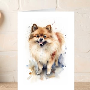 Niedliche Spitz Grußkarte für Hundeliebhaber - Geburtstag, Danke, jeder Anlass