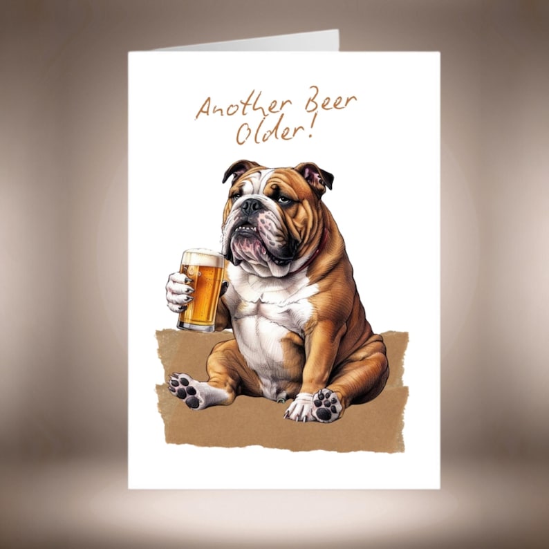 English Bulldog Birthday Card for Men, Card for Brother, British Bulldog Card, Bulldog Lover Card, Nephew Birthday, Man Birthday image 1