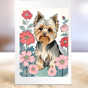 Biglietto di auguri Yorkshire Terrier per tutte le occasioni, biglietto per gli amanti dello Yorkshire, compleanno dello Yorkshire, biglietto di ringraziamento per lo Yorkshire Terrier