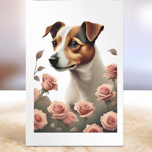 Biglietto Jack Russell per tutte le occasioni, biglietto per gli amanti dei Terrier, biglietto cucciolo Jack Russell, biglietto vuoto Jack Russell Terrier