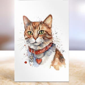 Kattenvalentijnskaart, kattenverjaardagskaart, kattenkaart, kaart voor vriendin, kaart kattenliefhebbers, lege kattenkaart
