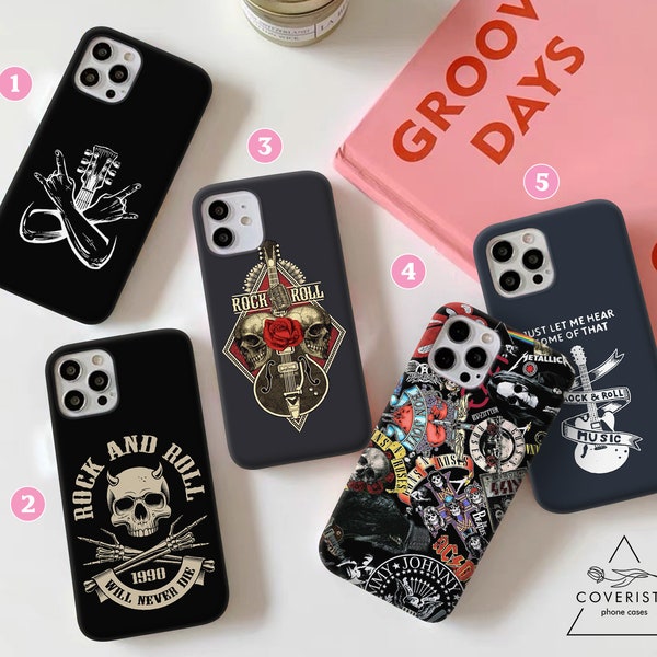 Étui de téléphone Rock n roll pour iPhone 14 Pro IPhone 13 12 11 Max Pro IPhone SE 2022 IPhone 13 mini IPhone XR XS X IPhone 8 7 plus IPhone 6 cv157