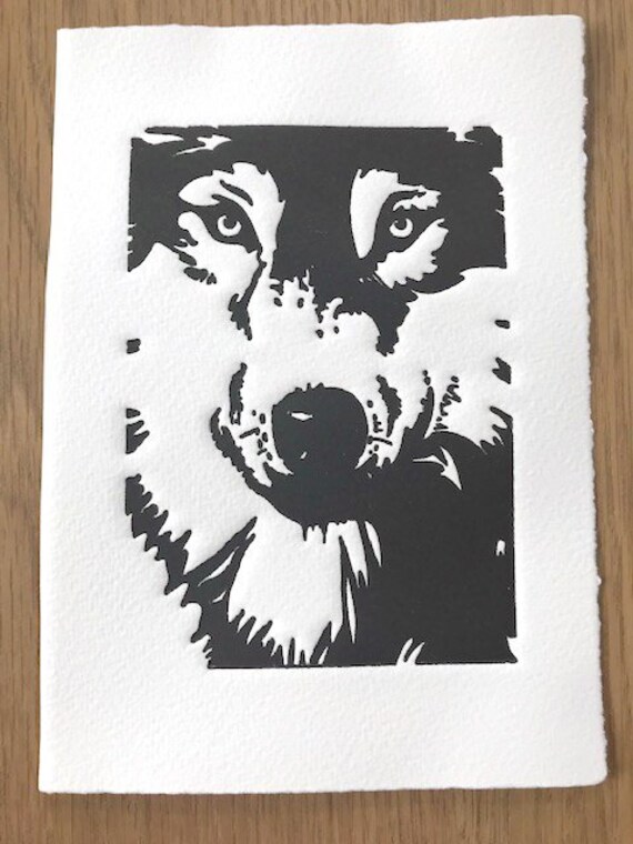 Grey Wolf Hand Made Open Edition Black And White Print A Perfect Addition To Any Home