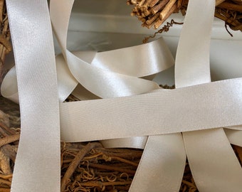 3MM//10MM//15MM//25MM 1 Metre CREAM SATIN GOLD LUREX EDGE RIBBON TRIMMING